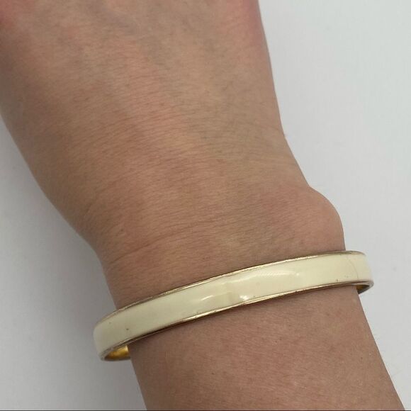 Enamel bracelet set - cream and orange - Picture 4 of 10